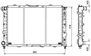 image of NRF 58215 Engine Cooling Radiator Aluminium Mechanically jointed cooling fins