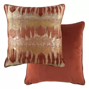 Image of Inca Jacquard Cushion Terracotta, Terracotta / 43 x 43cm / Cover Only