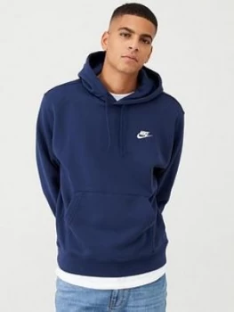 Image of Nike Sportswear Club Fleece Overhead Hoodie - Navy, Size XL, Men