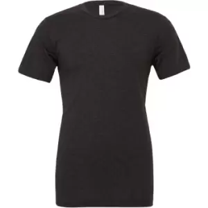 image of Canvas Mens Triblend Crew Neck Plain Short Sleeve T-Shirt (2XL) (Charcoal Black Triblend)