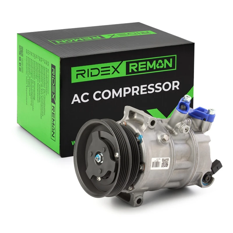 Image of RIDEX REMAN 447K0050R AC Compressor PAG 46, Refrigerant: R134a, with gaskets/seals Compressor,air conditioning (447)