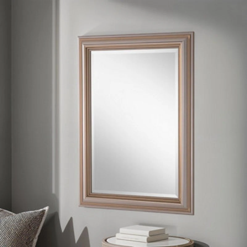 Image of Yearn Mirrors Yearn Mirrors Classic Champagne Beaded Mirror 131x108cm in Silver Silver One Size Unisex 0716053065247