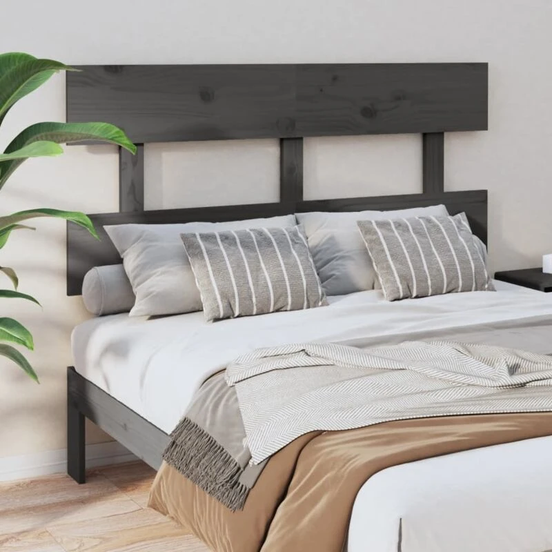 Image of VIDAXL Bed Headboard Grey 138x3x81cm Solid Wood Pine Vidaxl 8720287009481