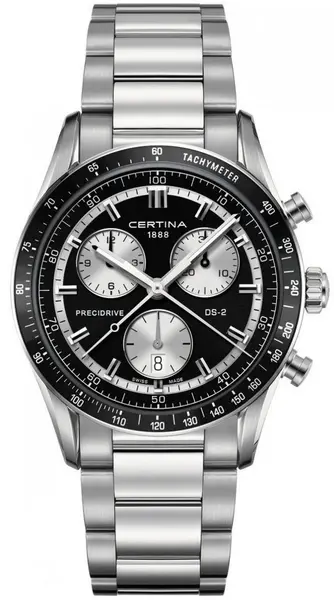 Image of Certina Watch DS-2 Chrono 1/100 Sec Quartz - Black CRT-315