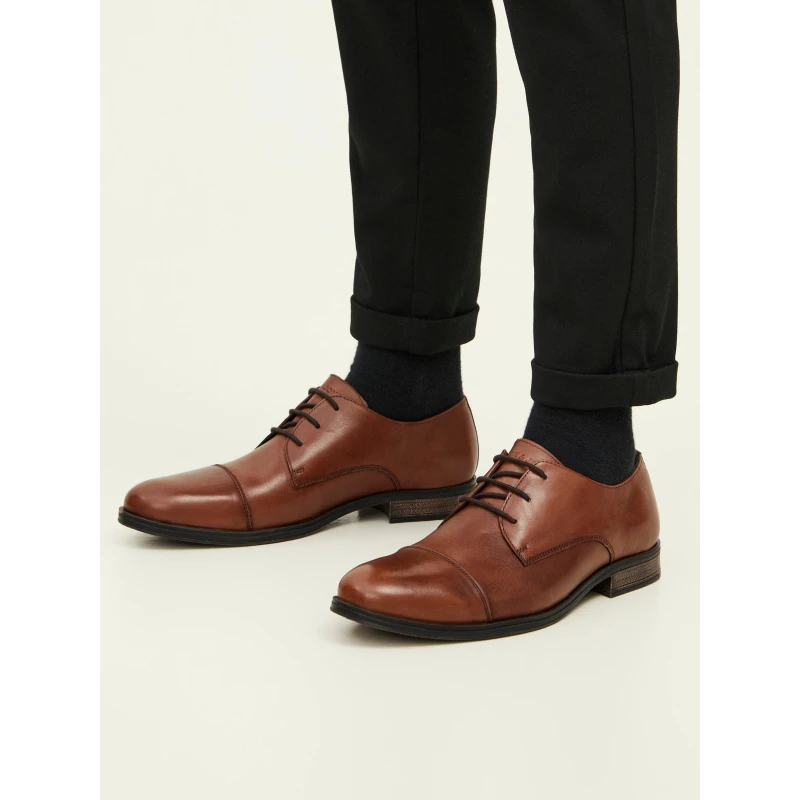 Image of Jack and Jones Raymond Leather Shoe Mens - Brown Brown 7