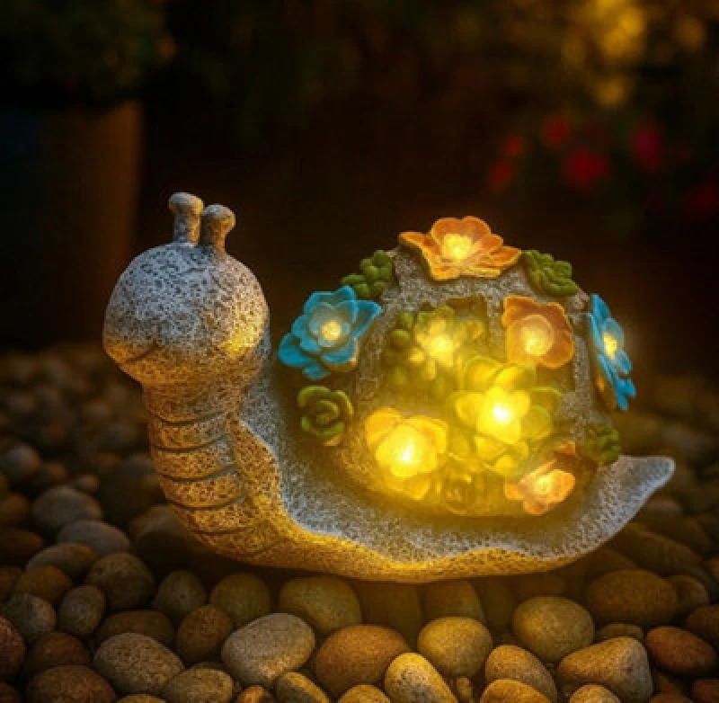 Image of ILFD Group Ltd Solar Snail Garden Ornament 23Cm / 9"