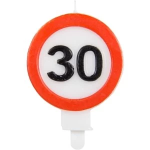 image of 30th Birthday Traffic Sign Candle