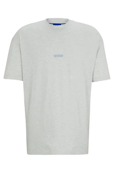Image of HUGO Blue Nouveres Cotton-Jersey T-Shirt - XL Grey Tops male 50516996-082 XL