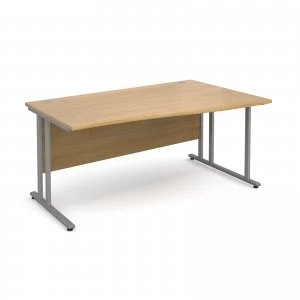 Image of Maestro 25 SL Right Hand Wave Desk 1600mm - Silver Cantilever Frame o