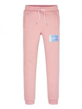 image of Calvin Klein Jeans Girls Monogram Badge Joggers - Pink, Size Age: 10 Years, Women