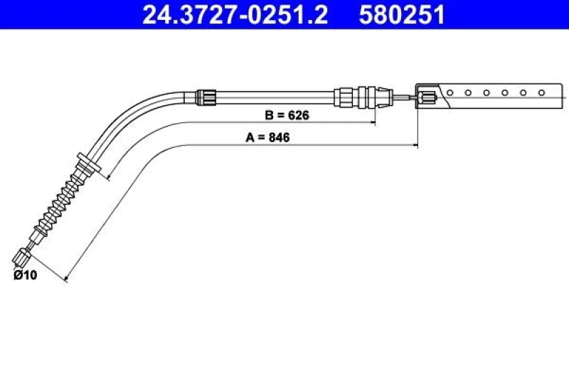 Image of Handbrake cable ATE 24.3727-0251.2