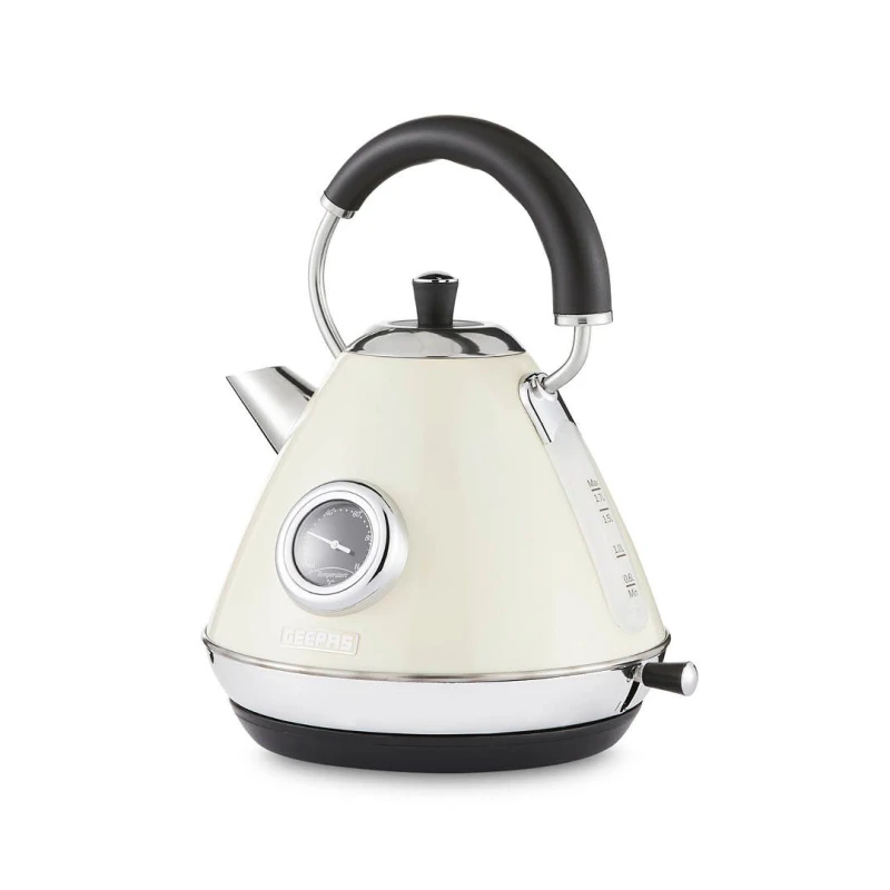 Image of Geepas Retrovive Vintage Cordless Kettle 1.7L 3000W in Cream Cream Unisex