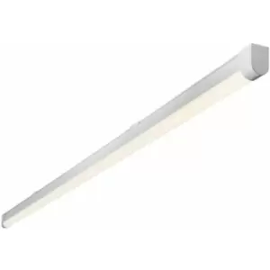 image of Loops - 4ft Flicker Free Batten Light Fitting - 18W Cool White LED - Matt White & Opal