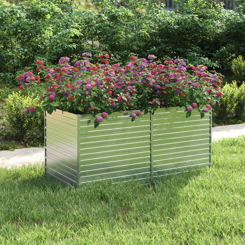 Image of VIDAXL Garden Raised Bed 160x80x77cm Galvanized Steel Silver vidaXL 8720286661703