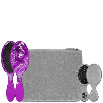 image of WetBrush Glitter And Go Detangling Set With Pouch - Purple