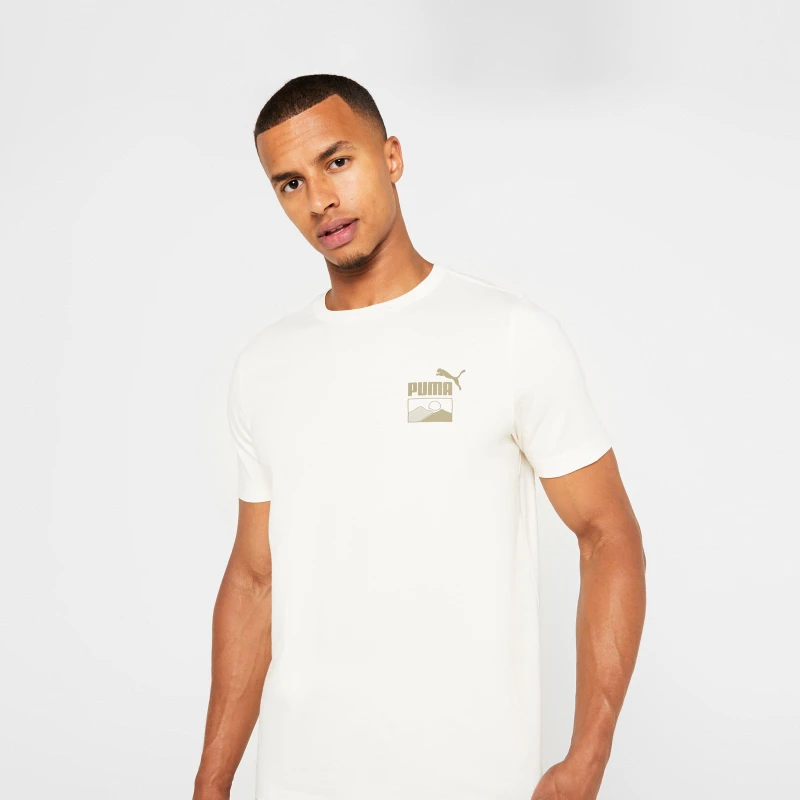 Image of Puma Graphic T-Shirt Mens - Beige Beige XS