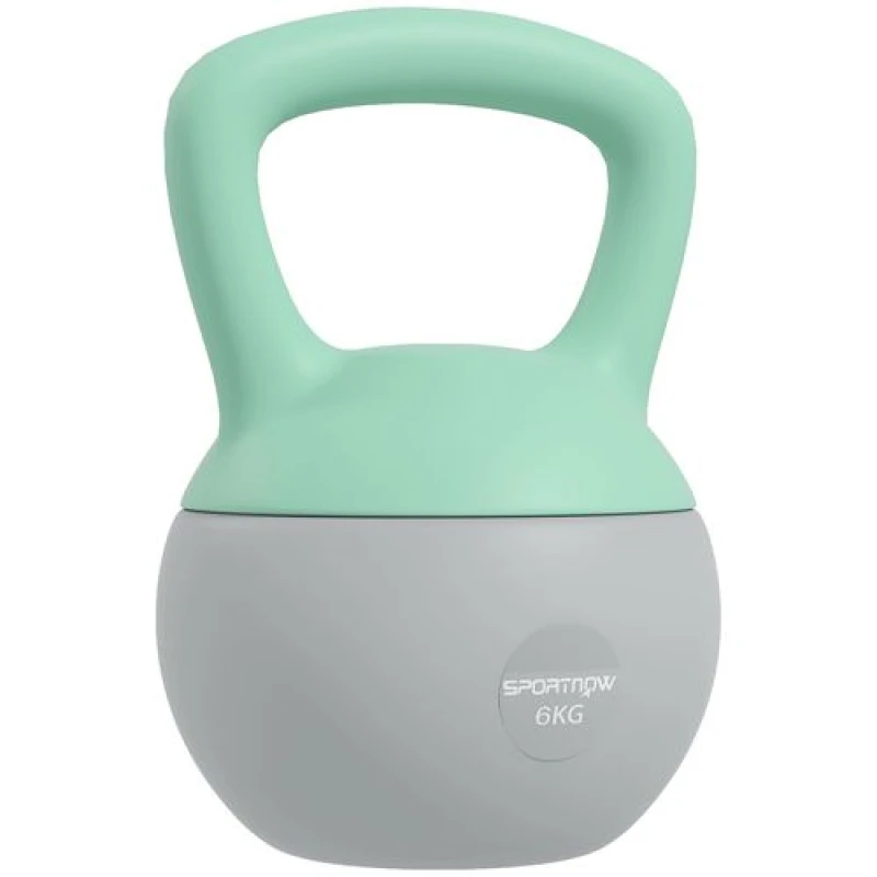 Image of SPORTNOW 6KG Kettlebell with Soft Body - Grey and Green, Grey A91-340V01GY