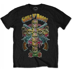 Image of Guns N' Roses - Skull Cross 80s Mens Large T-Shirt - Black