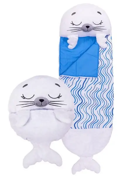 image of Happy Nappers White Seal Large Sleeping Bag