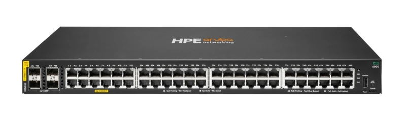 Image of HPE Aruba Networking CX 6000 48p 10M/100M/1G Class4 PoE 4p SFP 1G 370W