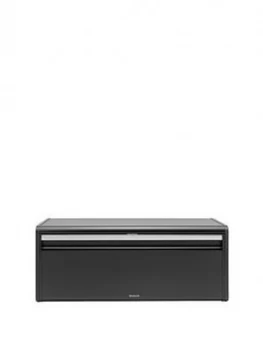 image of Brabantia Matt Black Fall Front Bread Bin