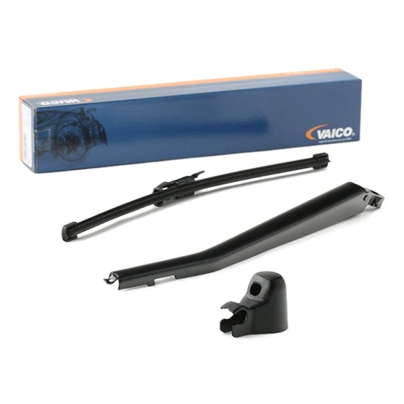 Image of VAICO V20-2475 Wiper Arm Set, window cleaning with integrated wiper blade GRP (Glass fibre Reinforced Plastic), PBT Wiper Arm Set,window cleaning (654