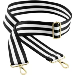 image of Boutique Striped Adjustable Bag Strap (One Size) (Black/White) - Bagbase