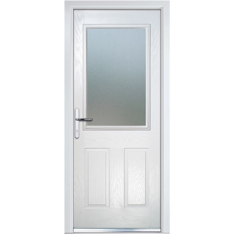 Image of Crystal Grp Door Two Square Glass White Rh 920 X 2055Mm Obs, White LGWHRHOB