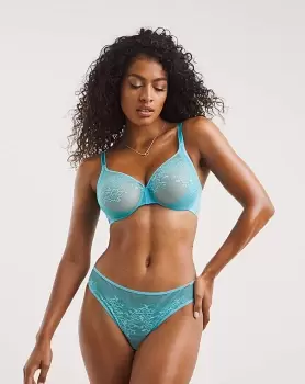 Image of Gossard Glossies Lace Plunge Bra Turq