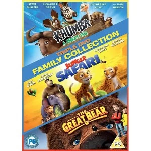 image of Triple Family Collection - Khumba / Jungle Safari / The Great Bear DVD