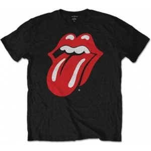 Image of Rolling Stones Classic Tongue Black Mens T Shirt: Large