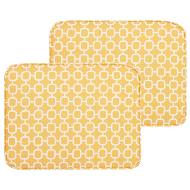 Image of Beliani Set Of 2 Garden Chair Cushions Fiji 29 X 38cm Yellow