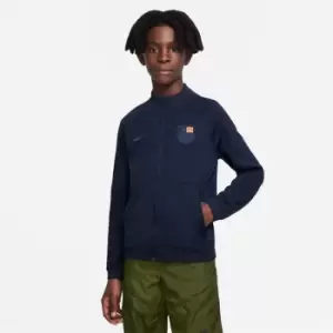 Image of Nike FC Barcelona Academy Full-Zip Knit Football Jacket 2022/2023 Junior Boys - Black