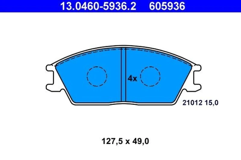 Image of ATE 13.0460-5936.2 Brake pad set excl. wear warning contact Brake Pad Set,disc brake (402)