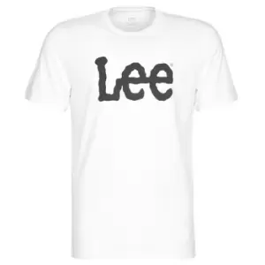 image of Lee LOGO TEE SHIRT mens T shirt in White - Sizes S,M,XL