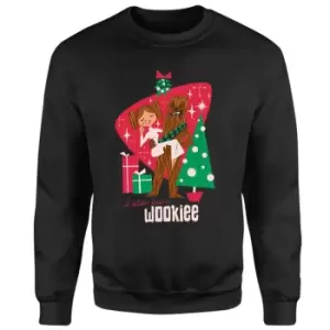 Image of Star Wars Rather Kiss A Wookie Christmas Jumper - Black - 5XL