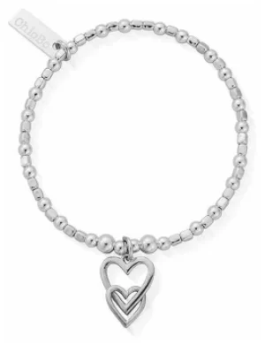 image of ChloBo Childrens Mini Cube Interlocking Love Heart Bracelet Jewellery