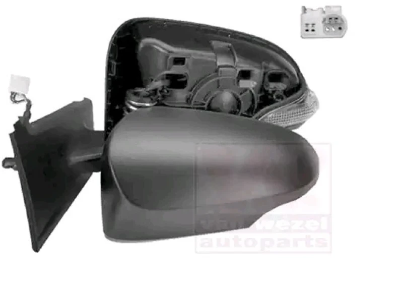 Image of VAN WEZEL 5437806 Wing mirror * HAGUS * Right, black, for electric mirror adjustment, Paintable Outside Mirror (50)