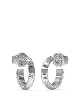 Image of Guess Forever Links 16Mm Forever Mini Hoops Silver, Women