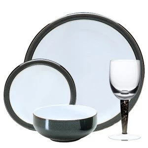 image of Denby Jet Black 16 Piece Entertaining Set