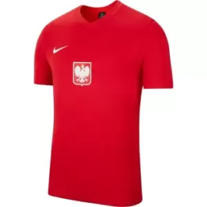 image of Nike Poland V Neck T Shirt Mens - Red