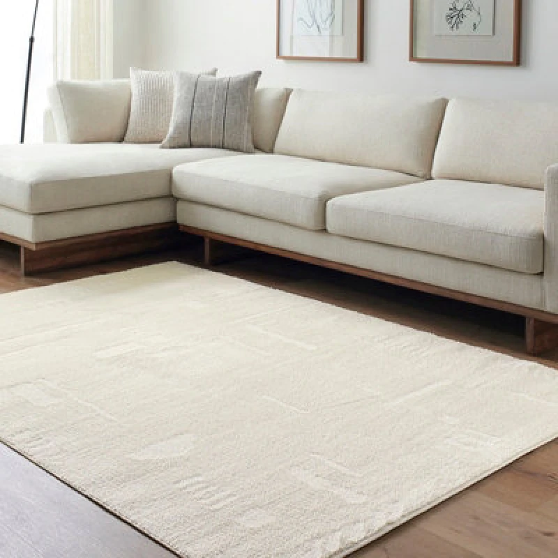 Image of Livabliss Scandi Modern High Pile Off-White Rita Area Rug 160 X 213cm - Easy Care, Non Shedding, Ideal For Living Room & Bedroom