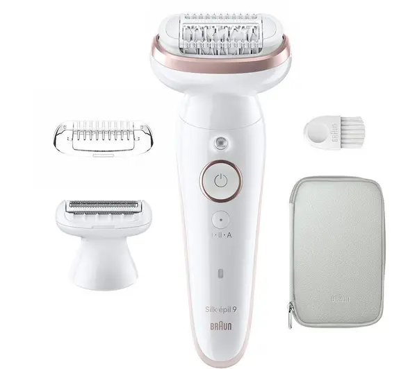 Image of BRAUN Silk-epil 9 SE9-030 Wet & Dry Epilator - Flamingo, Pink,White 7500435224925