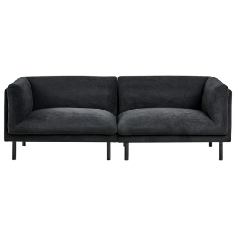 Image of Beliani Sofa 3 Seater Vorgod Fabric Black