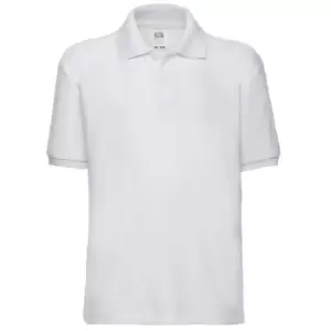 Image of Fruit Of The Loom Childrens/Kids Unisex 65/35 Pique Polo Shirt (Pack of 2) (7-8) (White)