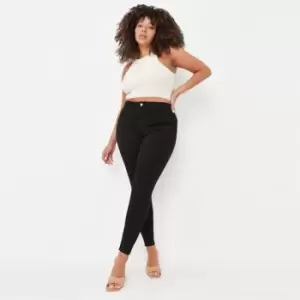 image of Missguided Plus Lawless High Waisted Jeans - Black