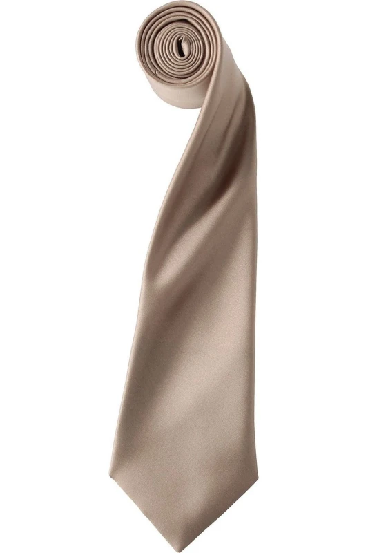 Image of Premier Premier Colours Satin Tie in Khaki Khaki One Size Unisex 5063470722884