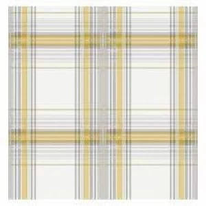 Image of Fresco Iona Check Wallpaper Ochre Paper