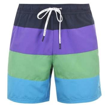 image of Jack Wills Eco Derwint Mid-Length Colour Block Swim Shorts - Multi