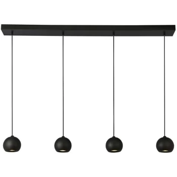 Image of Searchlight Lighting - Searchlight Eindhoven 4 Light Matt Black Bar Pendant